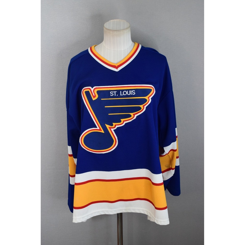 Maska St. Louis Blues Jersey Large Blue Vintage NHL Air-Knit Mens Hockey Vtg